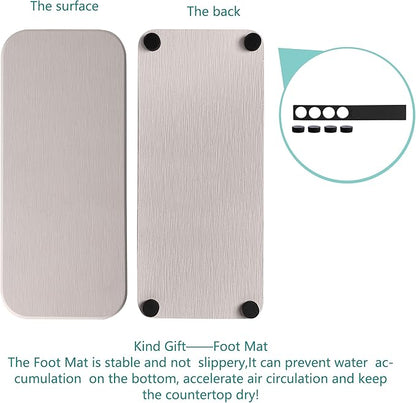 2 Pcs Water Absorbing Stone Trays, Kitchen/Bathroom Sink Soap Dish, Diatomite Tray Used for Hand Soap & Cosmetic Bottles in The Modern Home, 4" W x 9" L, White