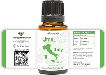 Lime Essential Oil - Direct from Citrusmade in Sicily- Pure Essential Oils for Diffusers and Aromatherapy in The Mediterranean - 100% Pure Therapeutic Grade (22lbs)