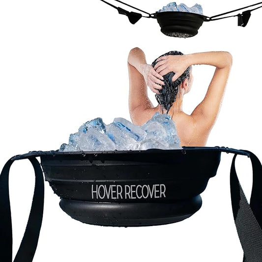 Ice Shower | Portable Cold Therapy Attachment for Any Shower | Ice Bath Recovery for Sore Muscles, Stress Relief, Camping, Hiking & Post-Workout Plunge | Home Cold Plunge Tub – Black