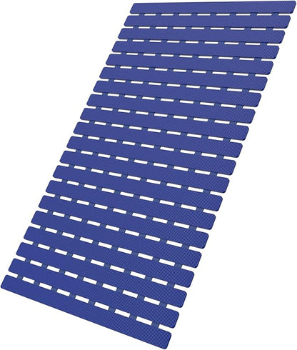 MBOSS Bath Tub Shower Mat Non Slip Bathtub Mats for Bathroom Shower Floor Mat Bath Mats for Shower Tub Anti Slip Shower Mat with Drain Hole and Large Suction Cups(Deep Blue, 27.5 X 15.7 Inch)