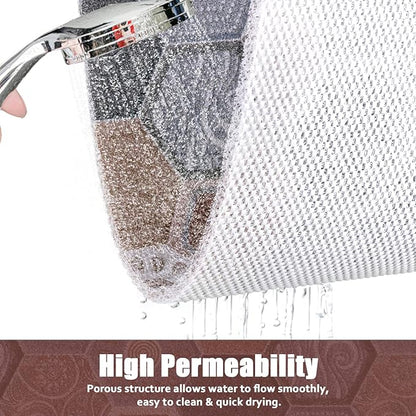Shower Mat Non-Slip, 24x24 Inch Soft Comfort Bath Mat with Drainage Holes, PVC Loofah Massage Bathmat for Shower,Tub,Bathroom,Wet Areas, Quick Drying