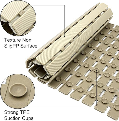 MBOSS Bath Tub Shower Mat Non Slip Bathtub Mats for Bathroom Shower Floor Mat Bath Mats for Shower Tub Anti Slip Shower Mat with Drain Hole and Large Suction Cups