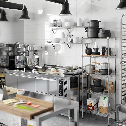 14" Deep x 24" Wide x 64" Height Wire Shelving Kit | 5-Tier | NSF Commercial Storage Rack Unit