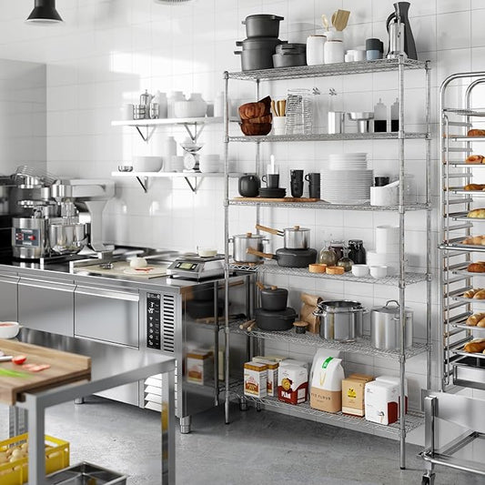 14" Deep x 48" Wide x 86" Height Wire Shelving Kit | 6-Tier | NSF Commercial Storage Rack Unit