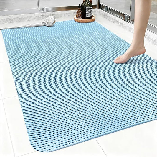 Non Slip Shower Mat: 35"x24" Extra Large Shower Mats for Inside Shower,Trimmable PVC Anti Slip Shower Stall Mats, No Odor, Quick Drying Shower Mats for Floor, Bathroom, Home, Kitchen, Hotel