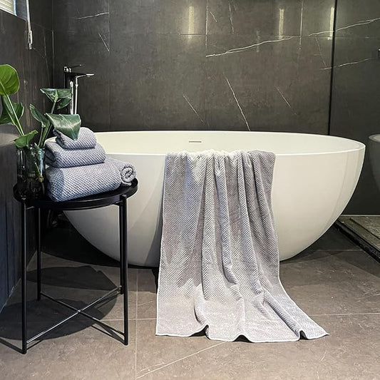 Extra Large Bath Towels Set for Bathroom 30x60 Inches Super Soft Light Weight Quick Dry Microfiber Shower Towels (Grey,6 Piece)