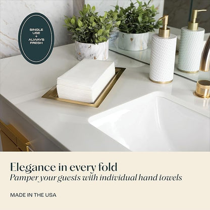 50-Pack Servietto Disposable Linen-Feel Guest Towels [12" x 17"] - Cloth-Like Hand Bathroom Napkins - Made In USA, Soft and Absorbent Paper Napkin for, Bathroom, Party, Wedding, Or Event