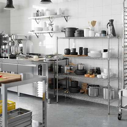 18" Deep x 48" Wide x 54" Height Wire Shelving Kit | 4-Tier | NSF Commercial Storage Rack Unit