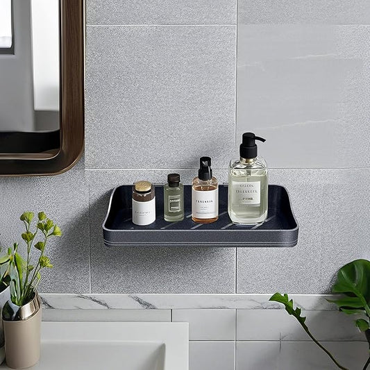 Luxury Shower Caddy, Rustproof Metal Large Capacity Bathroom Shelves for Storage, Adhesive or Drill Mounting for Kitchen Holder & Organizer (1 Pack)