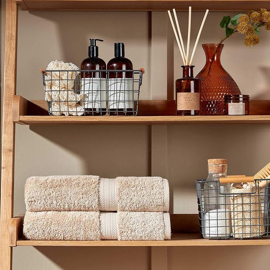 Christy Renaissance 6 Piece Beige Towel Set | 100% Egyptian Cotton | Luxury Bathroom Towels | Soft and Super Absorbent | 675 GSM | 2 Bath Sheet 2 Bath 2 Hand | Driftwood