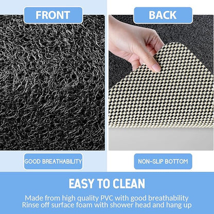 Non-Slip Bathtub Mat, Anti Slip Shower Mat, Fast Drying Bathtub Mats, Foot Scrubber Mat, Anti Slip Mat for Tub, Floor, Bathroom, Kitchen, Home, Hotel (Black 24"×16")