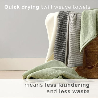 Wellbe 4-Piece Towel Set - Quick Dry, Absorbent, Soft, 2 Bath, 2 Hand, Grey