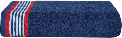 CASA COPENHAGEN He & She 2 Pieces Large Bath Sheet Set- American Blue + American Red, 550 GSM, Designed in Denmark Made of Soft Egyptian Cotton for Bathroom, Kitchen & Shower