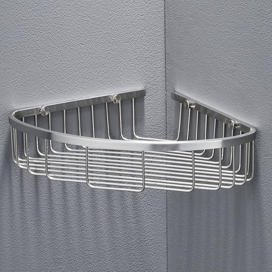 Bathroom Corner Shower Caddy Organizer, Corner-Hollow Design, SUS304 Stainless Steel Heavy Duty Rust-Proof Bathroom Shelf Organizer Holder, Wall Mounted Storage Rack, Brushed Nickel