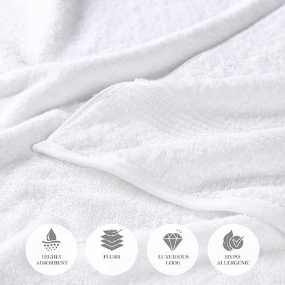 Superior Egyptian Cotton 10-Piece Face Towel Set , Small Towels For Facial, Spa, Quick Dry, Absorbent Towels, Bathroom Accessories, Guest Bath, Home Essentials, Washcloth, Airbnb, White