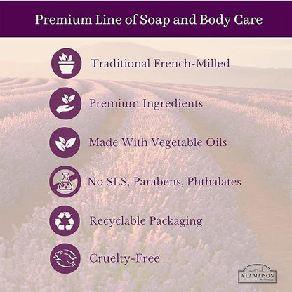 A LA MAISON French Liquid Hand Soap, Honeysuckle - Natural Hand Wash Made with Essential Oils - Biodegradable, Plant-Based, Vegan, Cruelty-Free, Alcohol & Paraben Free (16.9 oz, 6 Pack)