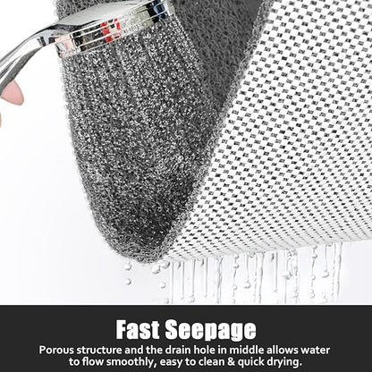 Square Shower Mat Non Slip: 24x24 Inch Shower Floor Mat with Drain Hole in Middle, Super Soft and Comfortable PVC Loofah Massage Bath Mat for Shower, Anti Slip Shower Stall Mat, Quick Drying