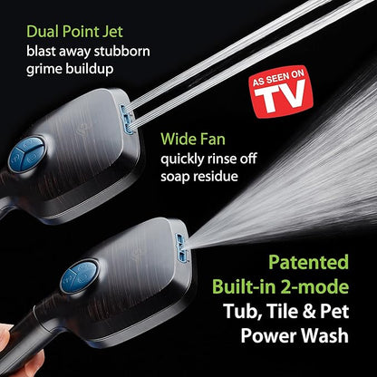 6-way High Pressure 82 Spray Mode Filtered Showerhead Combo - Handheld Shower Head Filters Chlorine to Heal Dry Skin, Revive Hair - Dual Power Wash Cleans Tub, Tile, Pets - Hard Water Softener, ORB