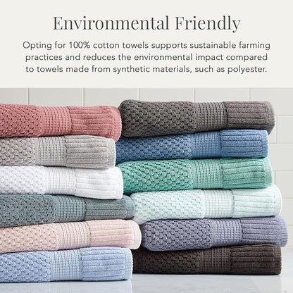 NY Loft 100% Cotton Hand Towel 6 Pack | Super Soft & Absorbent Quick-Dry Hand Towels 16" x 28" |Textured and Durable Cotton | Trinity Collection (6 Pack Hand Towel, Light Pink)