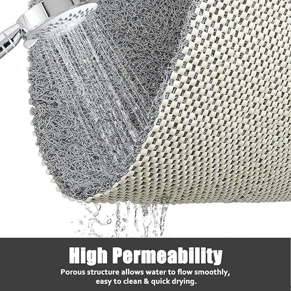 Shower Mat Bathtub Mat Non-Slip - 32x32 Inch, Soft Comfort Bath Mat with Drainage Holes, PVC Loofah Massage Bathmat for Shower, Tub, Bathroom, Wet Areas, Quick Drying