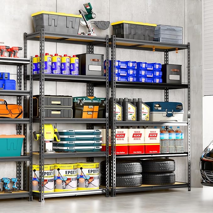 LEVELEVE 5-Tier Heavy Duty Storage Shelving Unit, 2000 lbs Capacity, Adjustable Metal Utility Shelf, 35" L x 16" W x 73" H for Garage, Kitchen, Pantry, Basement, Bathroom, Laundry,4 Pack