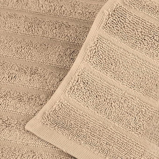 Classic Turkish Towels CTT Luxury 6 Piece Towel Set, 100% Turkish Cotton, Quick Drying, Highly Absorbent & Comfy, Includes 2 Bath Towels, 2 Hand Towels & 2 Washcloths | (Almond Beige)