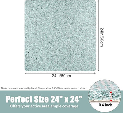 Shower Mat Bathtub Mat Non-Slip - 24x24 Inch, Soft Comfort Bath Mat with Drainage Holes, PVC Loofah Massage Bathmat for Shower, Tub, Bathroom, Wet Areas, Quick Drying