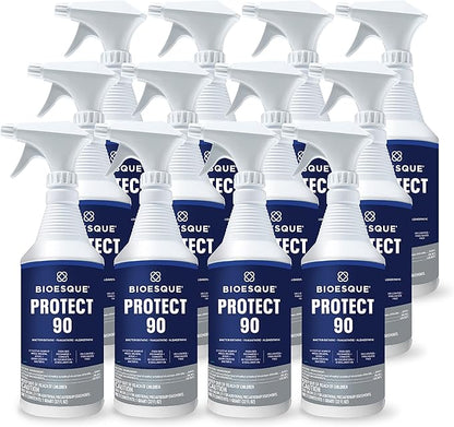 Bioesque Protect 90, Heavy Duty Bacteriostatic, Fungistatic, Algaestatic Formula, Effective Against Mold, Mildew, Algae, & Odor Causing Bacteria, 32 Fluid Ounce (Pack of 12)