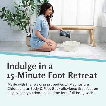 Magnesium Soak for Sports Recovery - Fast Acting Magnesium Bath Soak with Dead Sea Salt & MSM for Tired Feet & Sore Muscles - Replenishing Mineral Bath Salt for Full Body Relief (Fragrance Free) by M3