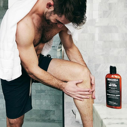 Brickell Men's Deep Moisture Body Lotion for Men, Natural and Organic Protects and Hydrates Dry Skin, 8 Ounce, Unscented