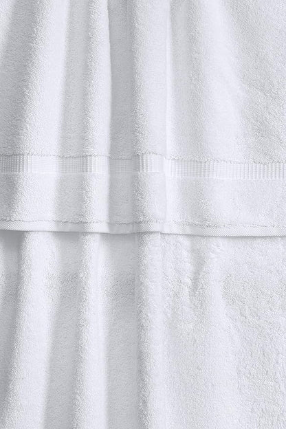 SALBAKOS 100% Turkish Cotton Bath Towel Set of 4 27x54 inch | Heirloom Quality | Hotel & Spa Collection | Ultra Soft, Super Absorbent, Long Lasting Bath Towels | Made in Turkey (White, 4 Bath Towels)
