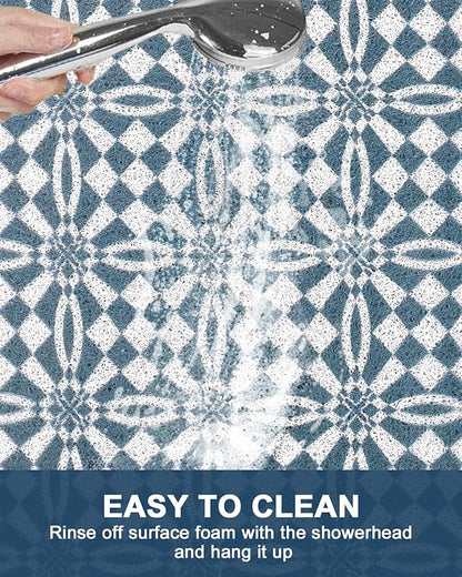 Shower Mat Non Slip - Quick Drying Anti Slip Shower Mats for Inside Shower, Soft PVC Loofah Foot Scrubber Mat, Extra Large Bath Mat for Shower, Tub, Bathroom, Floor, Kitchen, Home, Pool, Hotel