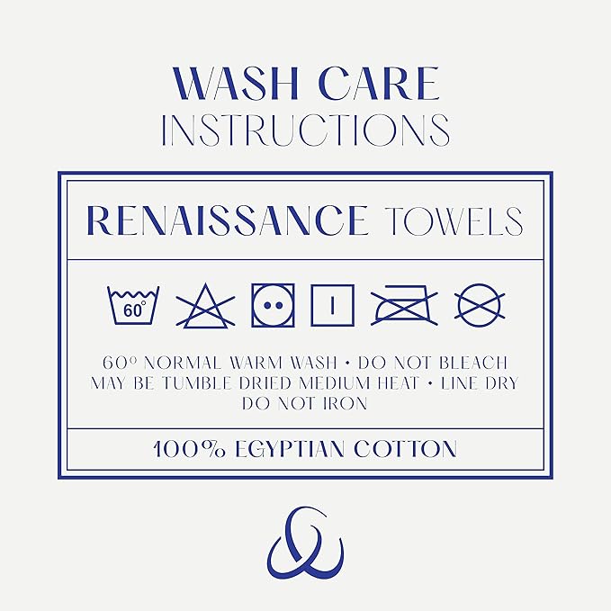 Christy Renaissance 4 Piece Blue Towel Set | 100% Egyptian Cotton | Luxury Bathroom Towels | Soft and Super Absorbent | 675 GSM | 2 Bath Sheet 2 Hand Towel | Eggshell