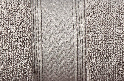 Hillfair Premium 600 GSM Cotton Bath Towel Set - 6 Piece, Machine Washable, Super Soft & Absorbent: 2 Bath, 2 Hand, 2 Washcloth - Stone Color