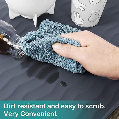 URMONA Waterproof Silicone Under Sink Mat 28'' x 19'' Shelf Liner for Kitchen and Bathroom, Cabinet and Counter Protector, Storage and Organizers, Litter Mat, Pet Cat Puppy Essentials(Navy)