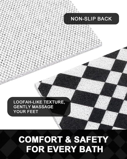 Shower Mat Non Slip - Quick Drying Anti Slip Shower Mats for Inside Shower, Soft PVC Loofah Foot Scrubber Mat, Extra Large Bath Mat for Shower, Tub, Bathroom, Floor, Kitchen, Home, Pool, Hotel