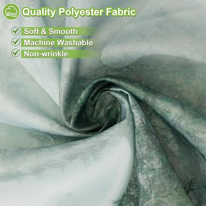 ORTIGIA 60x72 Misty Forest Stall Shower Curtain for Small Bathroom, Green Narrow Nature Woodland Shower Curtain Set with Hooks, Waterproof Fabric Pine Tree Fog Magic Home Bath Curtain