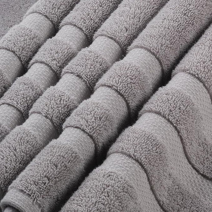 SOFE H&L | Olea Luxury Turkish Cotton Bath Towels Set of 4 : 4 Wash Cloths Cool Gray | Premium, Soft, Durable, Absorbent | Turkish Washcloths for Face