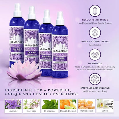Orange & Frankincense Aromatherapy Spray - Pillow and Shower Aura Cleansing Mist for Relaxation & Positive Energy - Spiritual Gift for Meditation, Spiritual Vibrational Harmony, Tranquility. OM 8oz