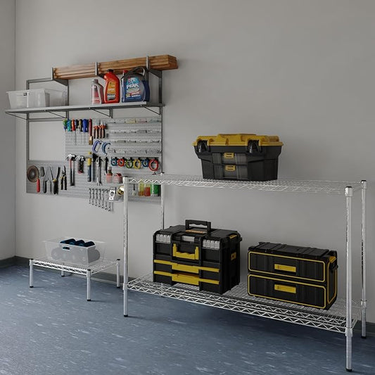 18" Deep x 54" Wide x 34" Height Wire Shelving Kit | 2-Tier | NSF Commercial Storage Rack Unit