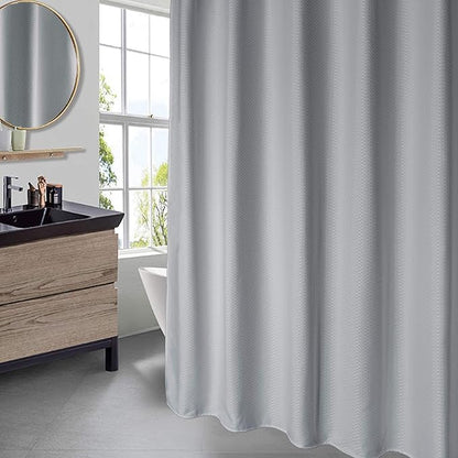 AooHome Waffle Weave Fabric Shower Curtain for Bathroom, 72"x78" Extra Long Bath Curtain with Weighted Hem, Heavy Duty, Water Repellent, 72 Width by 78 Height Inch, Grey