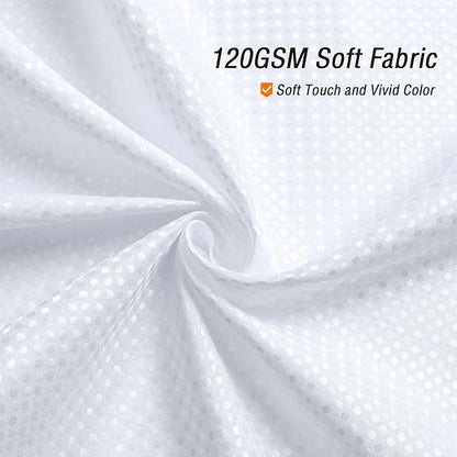 Gibelle White Shower Curtain, Waffle Weave Textured Fabric Shower Curtain for Bathroom - Soft Cloth & Hotel Spa Luxury, Water Repellent, Machine Washable, 72X72, White