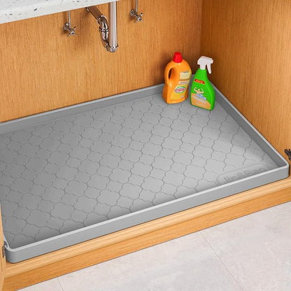 Jin&Bao Waterproof Under Sink Mat 28" x 22", Thick Silicone Mat Cabinet Protector for Kitchen and Bathroom, Shelf Liner, Home Organizer and Storage, Multipurpose Tray for Gadgets and Essentials