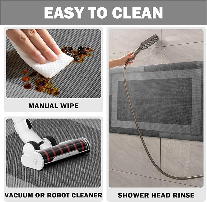 Extra Long Non Slip Bathroom Runner Bath Mat, Rubber Backing Ultra Thin Bath Rug Fit Under Door Quick Dry Super Absorbent Washable Shower Mat for Bathroom Floor Bathtub Sink, Dark Grey 24"x70"