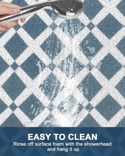 Shower Mat Non Slip - Quick Drying Anti Slip Shower Mats for Inside Shower, Soft PVC Loofah Foot Scrubber Mat, Extra Large Bath Mat for Shower, Tub, Bathroom, Floor, Kitchen, Home, Pool, Hotel