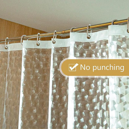 NTBAY EVA Clear Shower Curtain with Water Cube, Water-Repellent Liner with 3 Magnets for Bathroom, 36x72 Inches