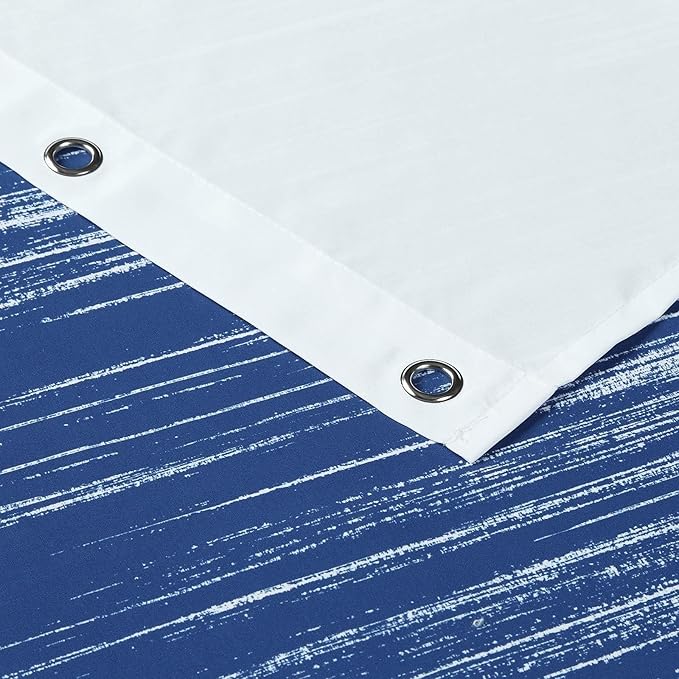 Long Fabric Shower Curtain, Royal Blue Microfiber Cloth Shower Curtains for Bathroom, Modern Waterproof Bathroom Curtains, 78" W x 78" H