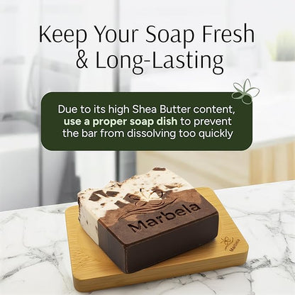 Marbela Cosmetics Chocolate Chunk Handmade Soap Bar - Made in USA, Vegan Friendly, Palm Oil Free, Natural Bar Soap - Gentle Face & Body Soap for Daily Skin Care, Moisturizing & Nourishing - 3.5 oz