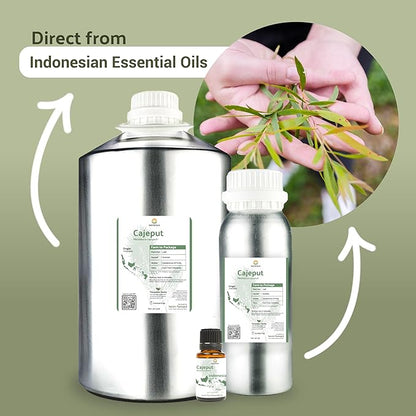 Cajeput Essential Oil (15ml) - Direct from Central Java, Indonesia - Essential Oils for Diffusers Aromatherapy; Essential Oils for Body; Massage Oils | 100% Pure Therapeutic Grade