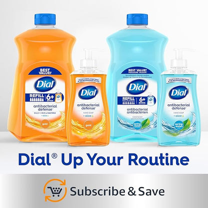 Dial Antibacterial Defense Liquid Hand Soap + Aloe, Gold Scent, 52 Fl Oz Hand Soap Refill (3 Count), Dermatologist-Tested, Gentle Formula